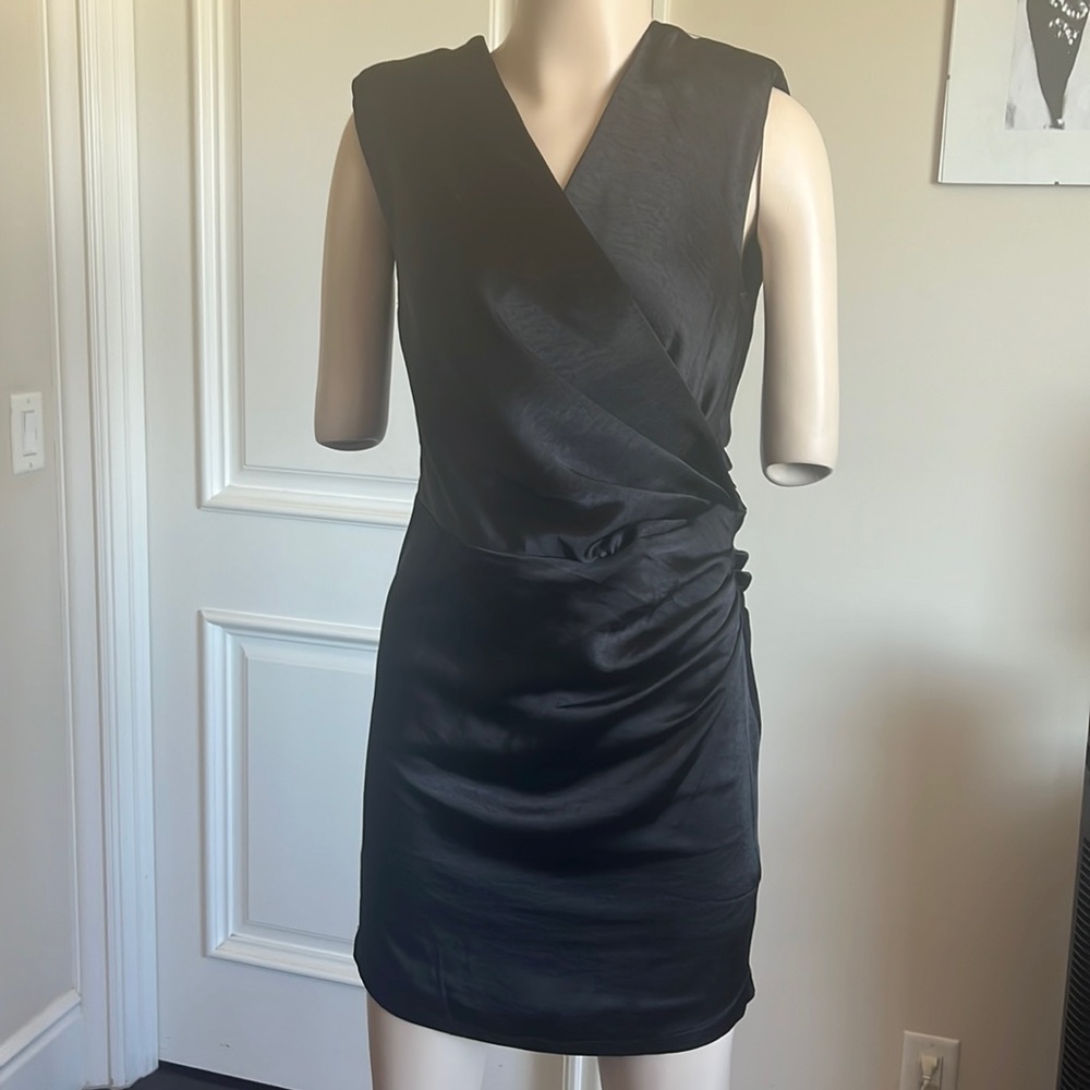 Black Silky Womens Mini Dress, Worn Once